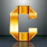 Letter metal gold ribbon - C