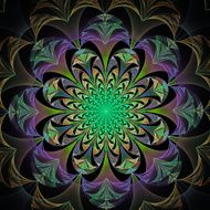 Beautiful abstract flower in gray green and purple N2