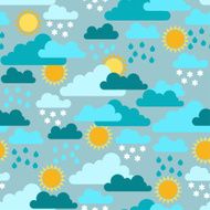 Seamless pattern with seasons and weather