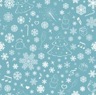 Seamless pattern with snowflakes and Christmas symbols N4
