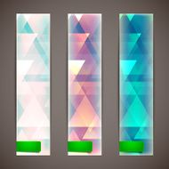 set of faded banners with triangles