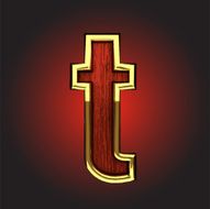 vector golden figure with red wood N138