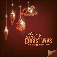 greeting card merry christmas and happy new year