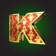 Gold and Red Wood Figure k