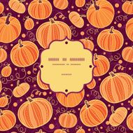 Thanksgiving pumpkins frame seamless pattern background N2