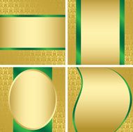 golden decorative cards - vector set