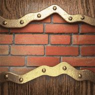 gold on brick background N67
