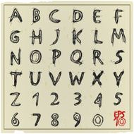 vector hand drawn grunge alphabet N2