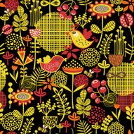 Beautiful seamless pattern of pretty flowers N2