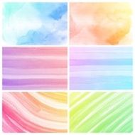 Set of Colorful water color painting background N239