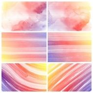 Set of Colorful water color painting background N247