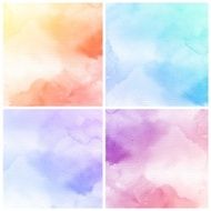 Set of Colorful water color painting background N280