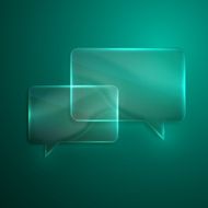 abstract background with glass transparent speech bubbles