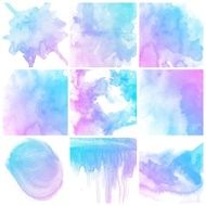 Set of Colorful water color painting background N306