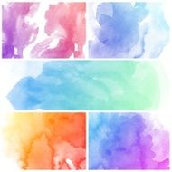 Set of Colorful water color painting background N316