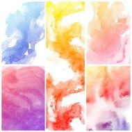 Set of Colorful water color painting background N317