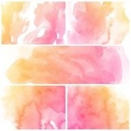 Set of Colorful water color painting background N325