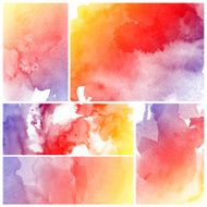 Set of Colorful water color painting background N336
