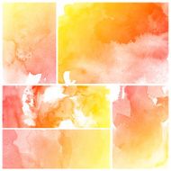 Set of Colorful water color painting background N337
