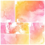 Set of Colorful water color painting background N339