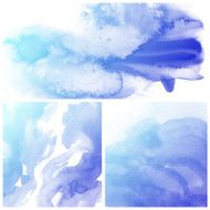 Set of Colorful water color painting background N340