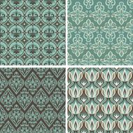 Vector set with vintage seamless patterns