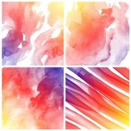Set of Colorful water color painting background N347