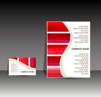 Vector red wave business print templates N2