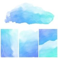 Set of colorful Abstract water color painting background N108