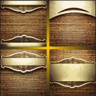 Vector wood and gold background set N33