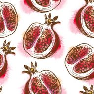 Seamless pattern with pomegranate N5