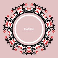 Vector floral invitation with red berries N2