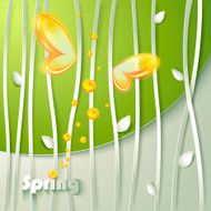 Card with vector stylized plants and butterfly N2