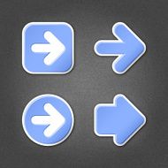 Blue arrow sticker direction label sign internet icon noise texture