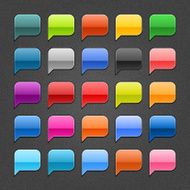 Speech bubble sign glossy icon web button shadow noise texture