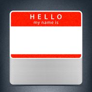 Empty Tag Hello My Name Is Red Sticker Pack Shadow
