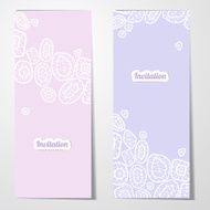Set of beautiful wedding invitations N2
