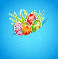 Easter blue background with egg
