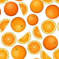 Seamless background with oranges Vector illustration