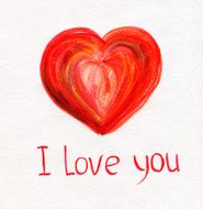 Hand Drawn Red Heart on White Paper