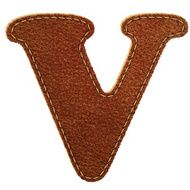Leather textured letter V