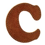 Leather textured letter C