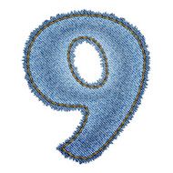 Jeans alphabet Denim number 9