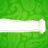 Torn paper with a paisley pattern N5