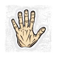 Hand with scars