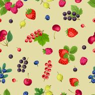 Seamless nature pattern with berries N3