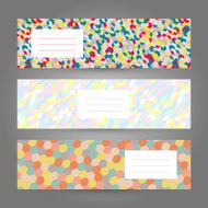 Set of Colorful Horizontal Banners Abstract Geometric ornament Vector Illustration N4