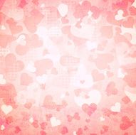 Grunge red hearts illustration background N2