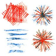 Acrylic and oil painted design elements brushes textures N5