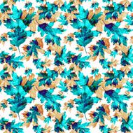 Seamless texture with colored watercolor maple leaves N29